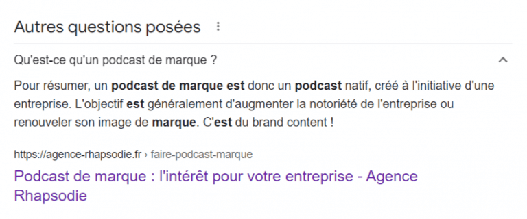 People Also Ask : podcast de marque